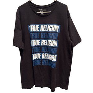 True Religion World Tour XXL Black T-Shirt,‎ soft Cotton Tee